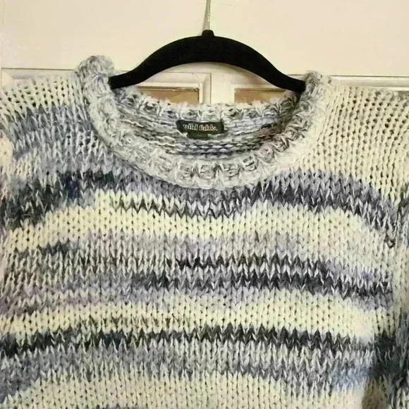 Wild Fable Women's Blue Comfy Cozy Crop Knit Chunky Fall Winter Sweater Medium - Picture 5 of 11